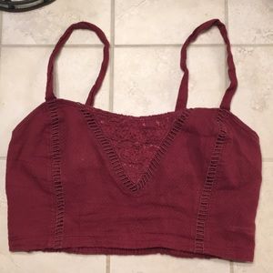 Urban Outfitters Pins And Needles Maroon Crop Top